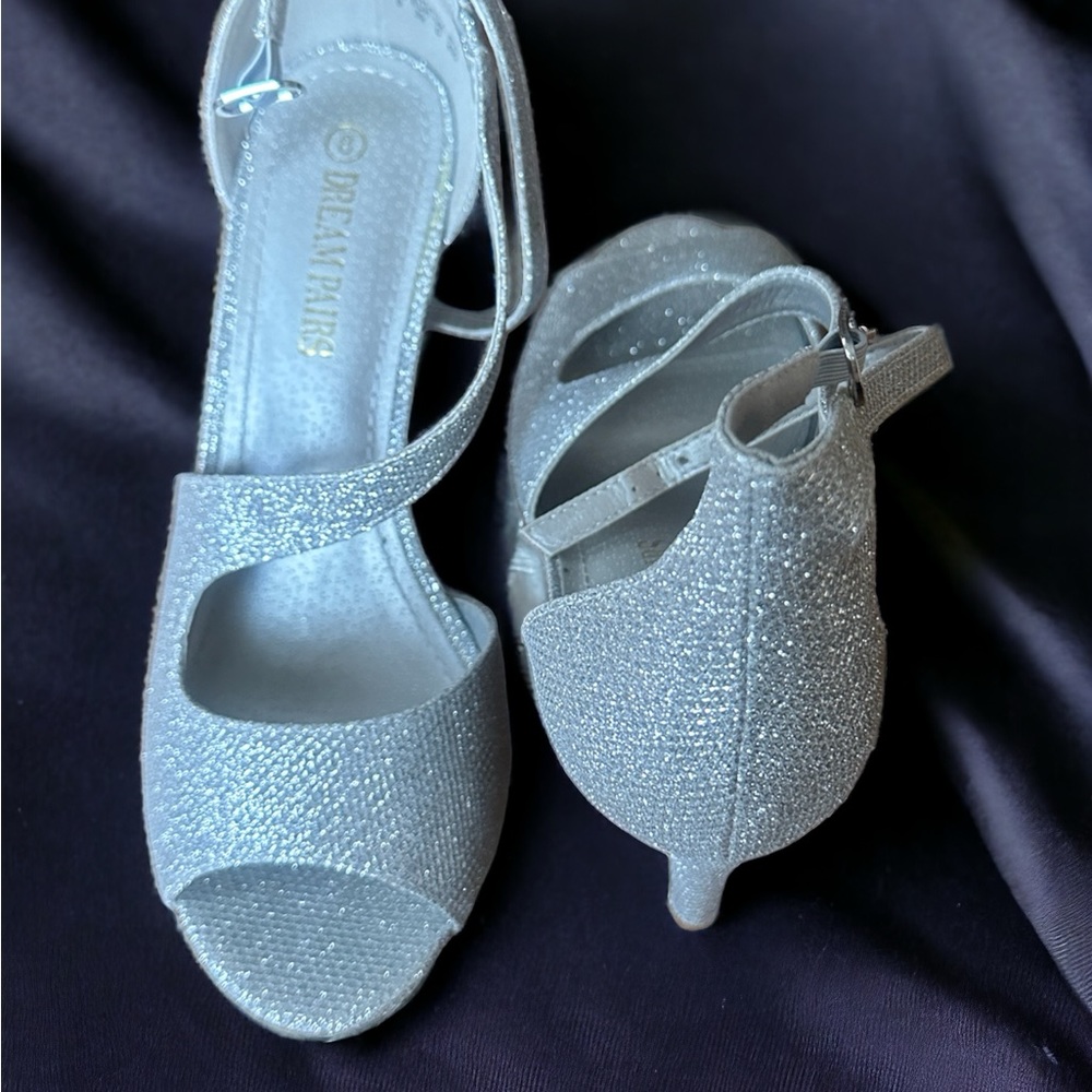 DREAM PAIRS NILE Fashion Silver Size 8 Stilettos Open Toe Pump Heel Sandals